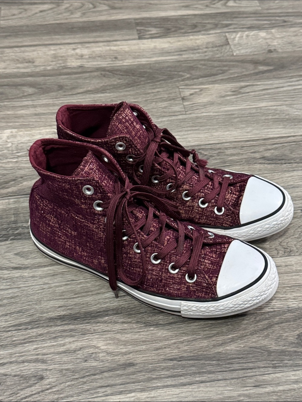 Converse Chuck Taylor All Star Sparkle Knit high top sneakers women’s sz 9.5